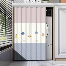 집순이 캐릭터 일러스트 개와 암막 50x90cm 아이방 커튼 도어 고양이 형