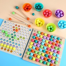 작업치료도구 손가락 운동치료 훈련 교구 재활 소근육 집중력, B, 1개, 비즈 클립핑 퍼즐 2-in-1