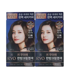 려 우아채 한방크림염색 염모제 6종, 5N 자연갈색, 2개