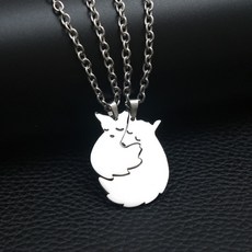 여우 우정 커플 목걸이 학생 심플 체인목걸이jus1+7coh