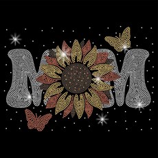 1개 핫픽스모티브 옷리폼 스톤 큐빅 부자재 의류 DIY - 해바라기 무늬 도안 297x210mm, 혼합색