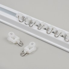 커튼 레일 커텐핀 고리 무타공 거실 창문 레일 부속 15개입, 1개, 화이트+실버 15개입