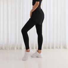 女款短褲防水緊身褲 一體型, 深黑色