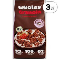 홀리(Wholey) 유기농 초코 씨솔트 그래놀라 Wholey Organic Crunchy Choc Sea Salt Granola 300g, 3개