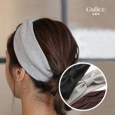 Gulicc 古莉可 韓版時尚運動洗臉髮帶 吸水速乾 彈性舒適, 1個, 黑色