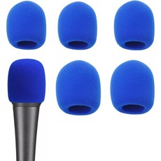 6 PCS 마이크 윈드스크린 두꺼운 보라색 폼 휴대용 커버 마이크용 SM58 E835 by Swagwert, Blue, 블루.
