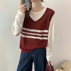 [시즌오프특가] 제이로그 레이어드 니트 티셔츠 레로프NT