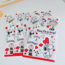 史努比文件袋 L夾 PVC票據收納袋 A4試卷夾 文件收納袋 超低價精選, B款 愛心史努比一張, 1個