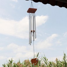 風鈴掛飾 音樂風鈴, 方款亮銀, 方款, 亮銀