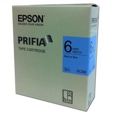 엡손 라벨테이프6mm SC6B.6mm/청/흑글씨.1개CZX, 단일