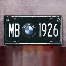 차량 번호판 빈티지 외국차 플레이트 펍 장식 소품 카페, 1개, 진옐로우