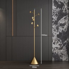 코너 스탠드 행거 침실 옷걸이 바닥형 공간 절약 의류 수납 랙, 가벼운 럭셔리 골드 + 견고한 받침대