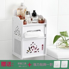 DFMEI 浴室牆上收納架衛生間牆壁掛置物架免打孔廁所洗漱臺化妝品收納櫃, 1個, 如圖