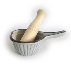 분청 표주박 깨갈이 절구 1호 (지름 11cm) 깨갈이 미니절구세트 마늘갈이 이유식절구, 1세트