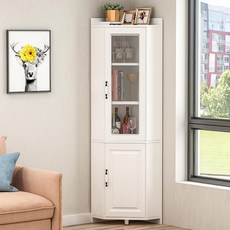 코너장 코너 수납장 틈새장 모서리 코너수납장 캐비닛 거실, 조립 필요, 스타일 C 40x40x186