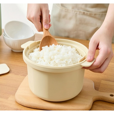 하루꿈 다용도 저당밥솥 전자레인지 용기 전자렌지 찜기, 1개, 아이보리