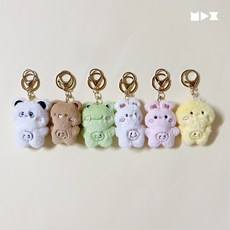 뽁뽁이 동물 소리나는 미니 사이즈 가방고리 키홀더 인형 키링 백꾸, 화이트(토끼), 1개