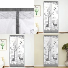 사슴 문 모기장 100x210cm 그레이 현관방충망 방충망문