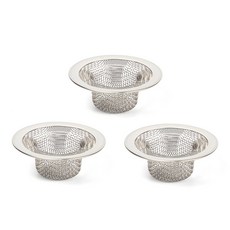 국산 스테인리스 STS304 욕조 거름망 3개입 세면대 배수구망, 실버