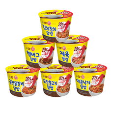 [안녕골목마켓] 오뚜기 컵밥 6종세트 김치참치+햄버그+제육덮밥+춘천닭갈비+오삼불고기+매콤낙지, 1세트