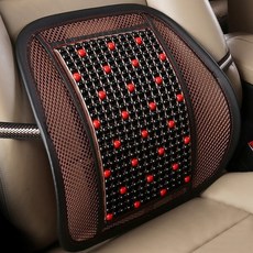 PU_자동차 포인트 비즈 허리 통풍시트, 1개, 레드 포인트