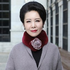 에스앤씨 후드머플러 캐시미어 겨울 숄 여성 목도리, 와인레드