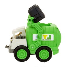 그린덤프트럭 쓰레기차프라모델 중장비트럭장난감 3살남자어린이선물, 1개
