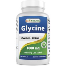 Best Naturals 優質配方Glycine 1000mg保健膠囊, 180顆, 1罐