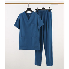 男士雙色氨綸磨砂服手術服SC制服制服學生執業服護士執業服護士服
