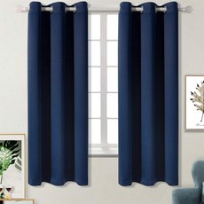 미드나잇 암막커튼 2장 160cm 네이비 아일렛커튼세트 수면커튼세트