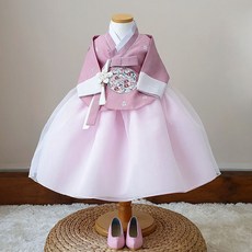 Awesome韓服 女童韓服 Yulim 銀箔粉紅唐衣