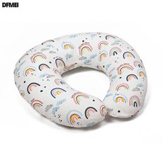 DFMEI U型哺乳枕孕婦枕頭寶寶靠墊防吐奶月子神器多功能嬰兒躺抱餵奶枕, 經典彩虹