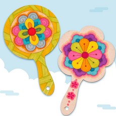 하다니 미술샘 MDF 전통 문양 손거울, 1.5꽃잎, 합포장, 1개