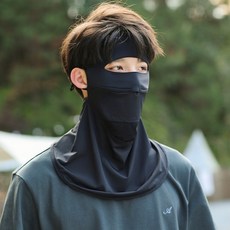 冰絲空頂帽 戶外釣魚運動男士 夏季涼感透氣 遮陽防曬帽+面罩 騎車遮全臉鴨舌帽款