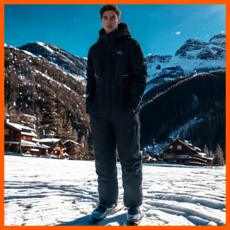 오토바이 라이더 우주복 분리형 허리지퍼, 블랙