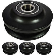 아티베터 다락방 문 금속 부속품 슬라이드 도어 롤러 가이드 레일 트랙 밀어 넣는 문용 매달림 휠 안정적인 주행과 탈선 방지 4개 세트, 아티베터 다락방 문 금속 부속품 슬라이드 도어 롤러 가