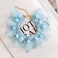 바모펫 강아지 고양이 폼폼 케이프 목걸이 악세사리 스카프 방울, 1개, 블루