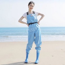 가슴장화 장화 작업용 갯벌체험 횟집장화 낚시화 미끄럼방지 35 전신 가벼운 매너티 낚시옷, 19CM (신발 내부 길이), 16 915 회색 PVC 타이트 허리 스타일