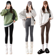 일이공팔 9부 요가 필라테스 기모 레깅스 하이웨스트 힙업 노Y존 3종세트