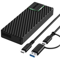 MOKiN M.2 NVMe 인클로저 20Gbps 인클로저 어댑터 SSD 드라이브 리더기 USB 3.2 Gen 2x2 사이즈 2242/2260/2280용 M/B+M 키, MOKiN M.2 NVMe 인클로저, 20Gbps 인클