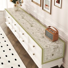 거실장 덮개 커버 티비다이 티비장 먼지 가리개 협탁보 인테리어 북유럽풍 50x180cm(캐비닛 120-140cm적합) 시크릿포레스트 × 50x240cm, 9. 스타일 × 경어화-1 × 40x180cm