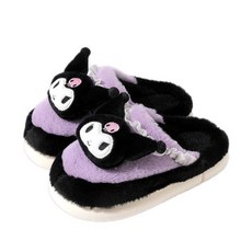 Nuanzhiyuan 산리오 논슬립 실내 슬리퍼 1261, 블랙, 1개