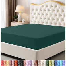 Bedding 퀸 매트리스 커버 - 하단 시트 6개 벌크 팩 부드러운 브러시드 극세사 딥 포켓 수축 및 변색 방지 쉬운 관리(네이비) 140267