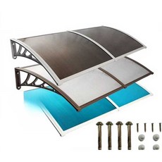 렉산 캐노피 투명 발코니 현관 비막이 처마 창문 지붕, 80cmx80cm 1판 2지지대