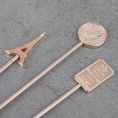 벨르 카페 머들러 사각 핑크 x 2개 세트 음료 커피 롱스틱, 단품