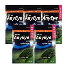 드롭 애니아이 렌즈습윤액 15ml 드롭액 렌즈용액, 5개