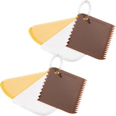 테스코마 델리시아 시리즈 베이킹스패츌러 3종 세트, 2개, White, Yellow, Brown