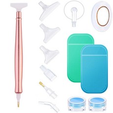 보석펜 다이아몬드 볼펜 12pcs 페인팅 접착제 클레이 5d 페인팅 액세서리 드릴링 머드 포인트 드릴 세트 diy 네일 아트 공예 도구, 포인트 드릴 펜 세트1