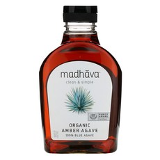 Madhava Natural Sweeteners 유기농 앰버 생 블루 아가베 667g(23.5oz) 1팩, 1개