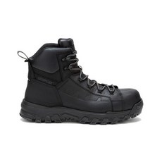 Cat Work Boots Waterproof Genuine Leather Mid-Calf Boots Black [CA726046]